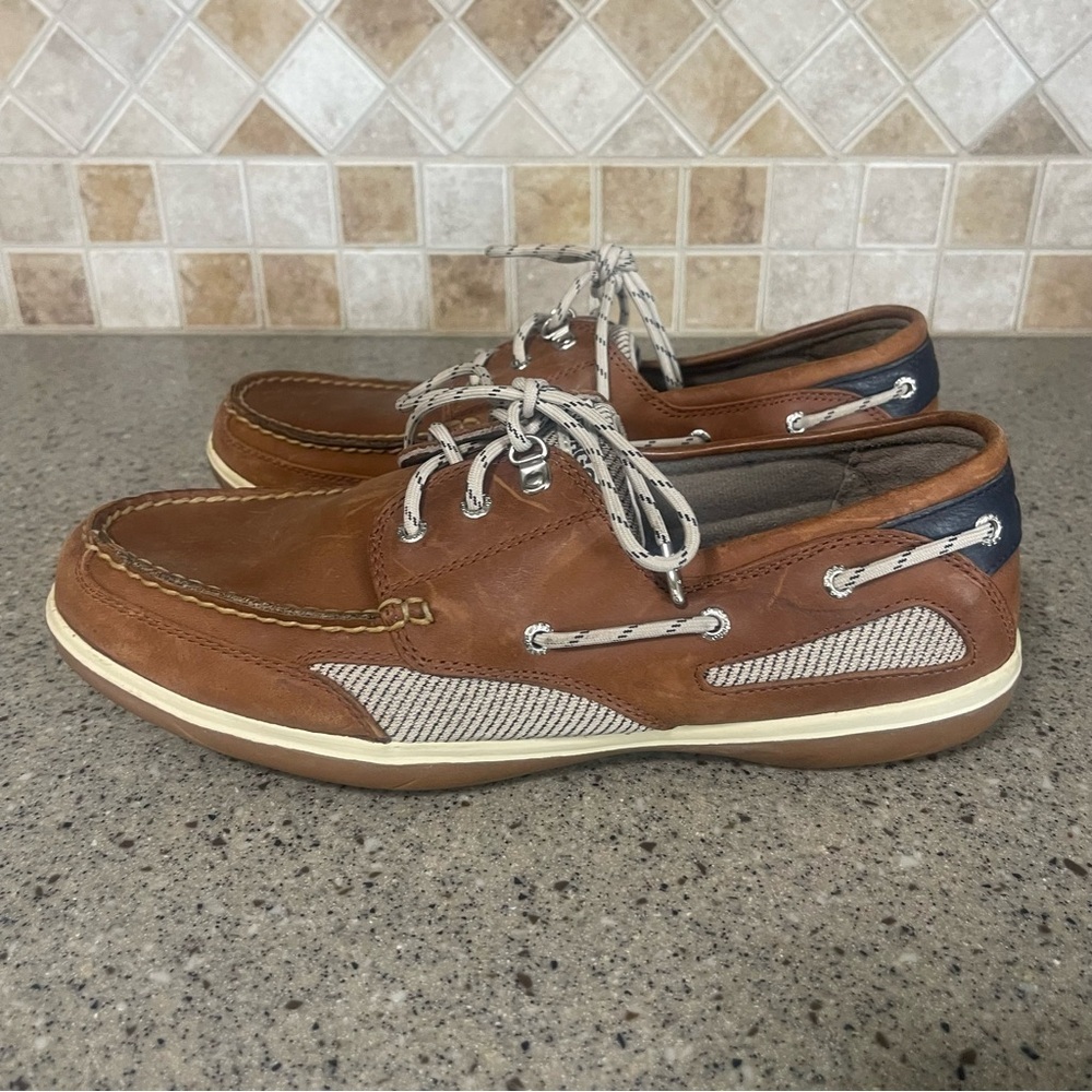 Sebago Women’s Docksides Castine Boat Shoe Brown and White Loafers Size 11M